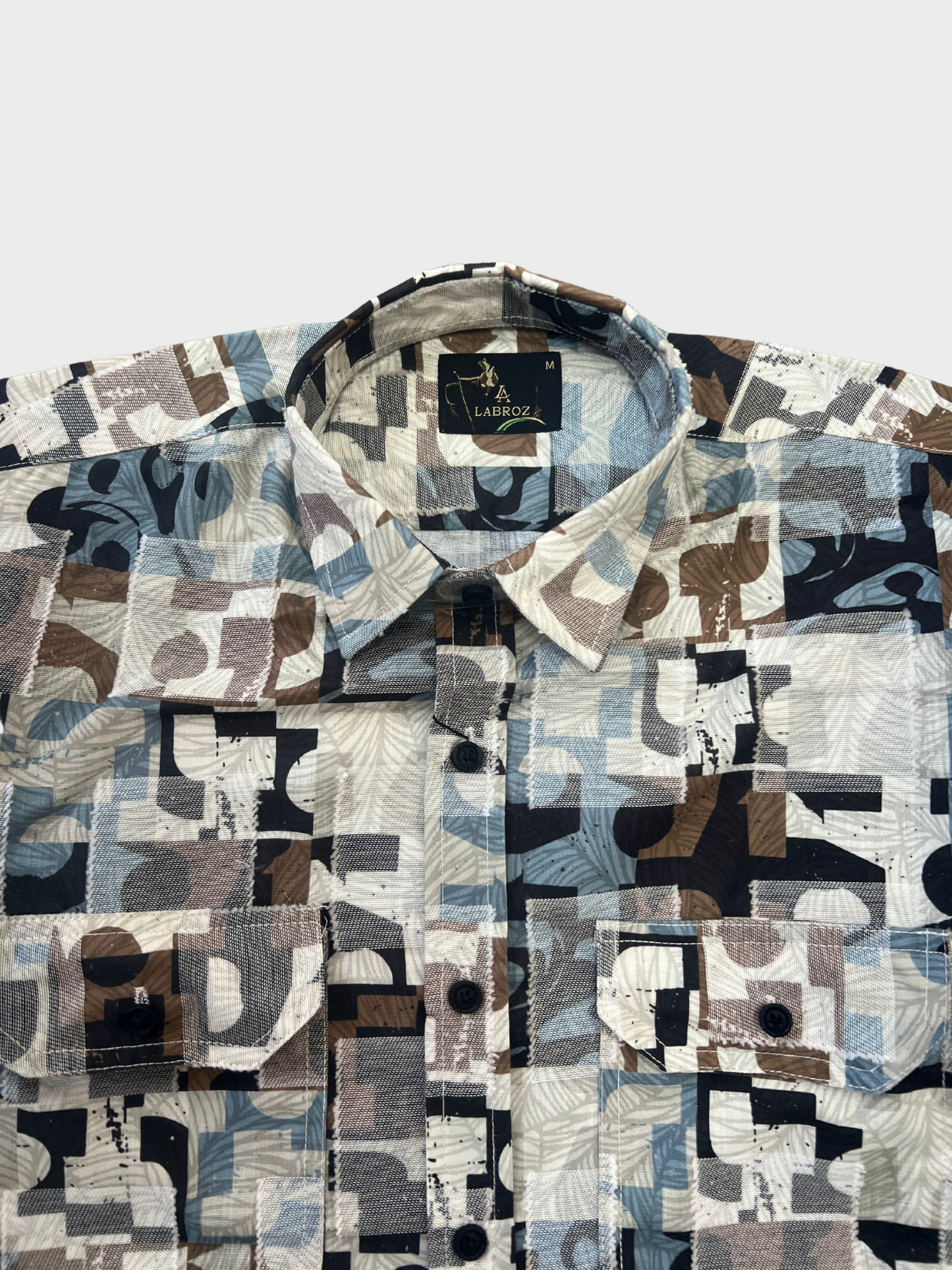 CUT WORK MULTICOLOR ABSTRACT SHIRT