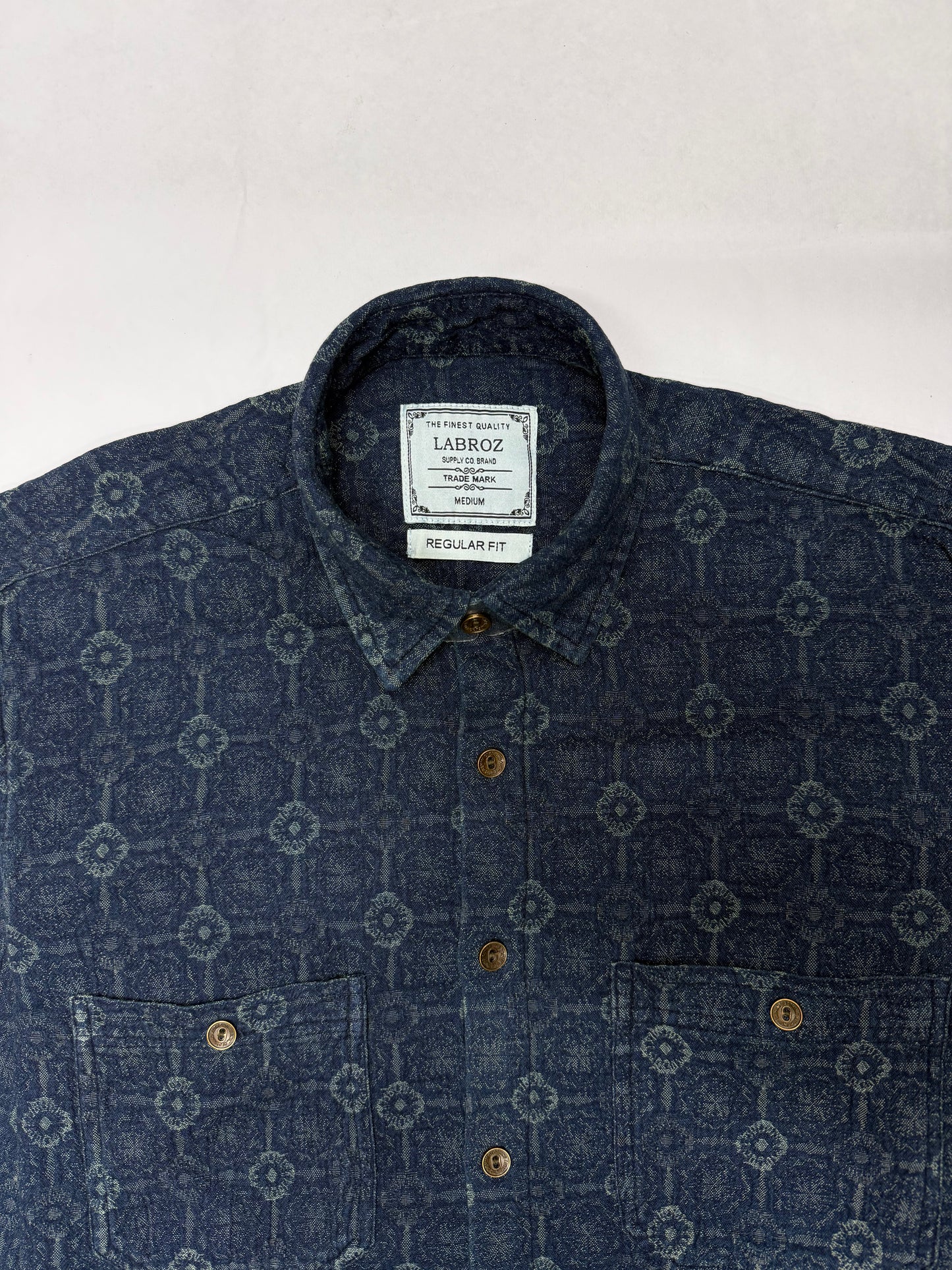 TINTED JACQUARD SLIM FIT DENIM SHIRT