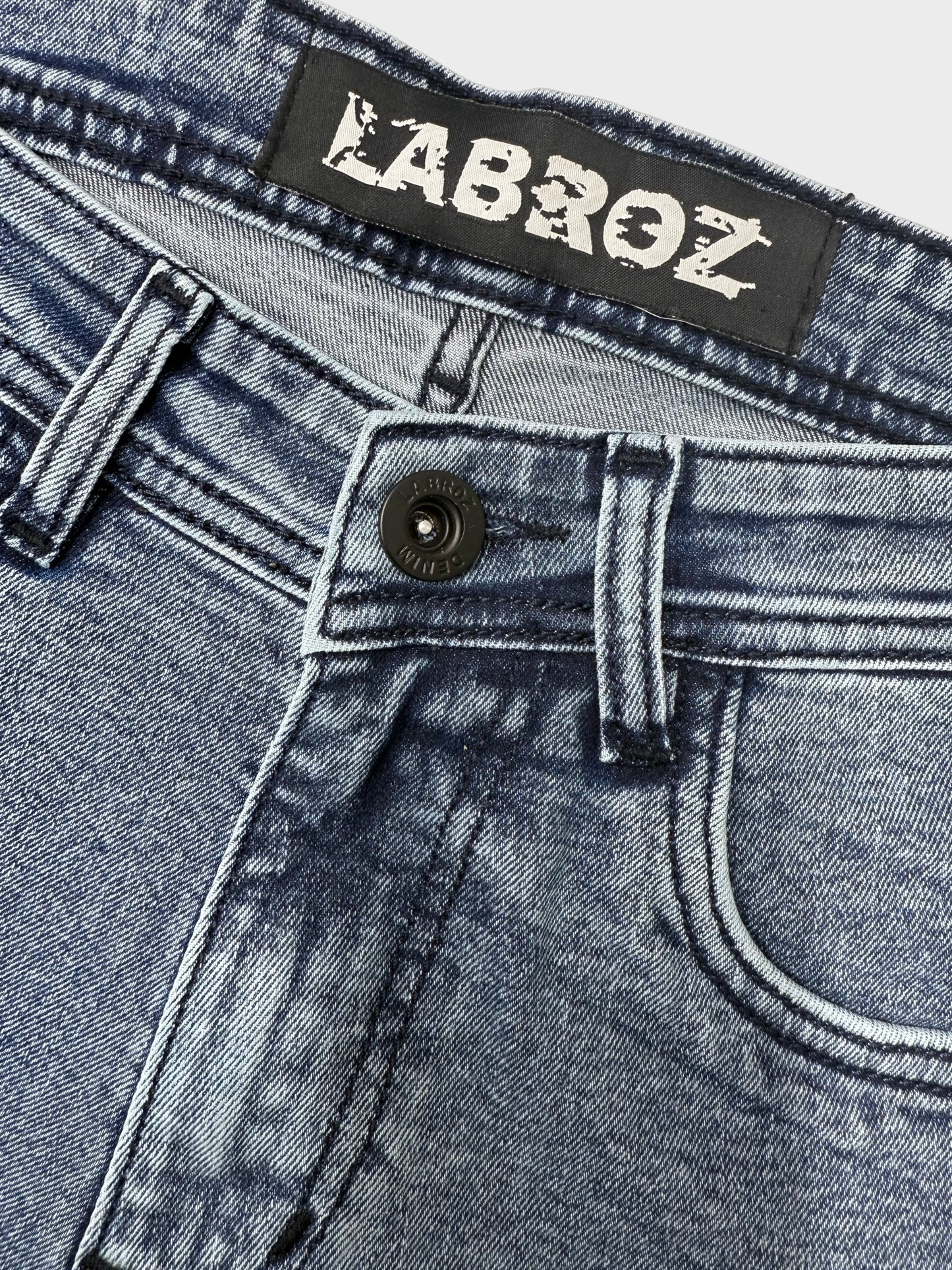 ICE BLUE COMFORT FIT DENIM CARGO PANTS