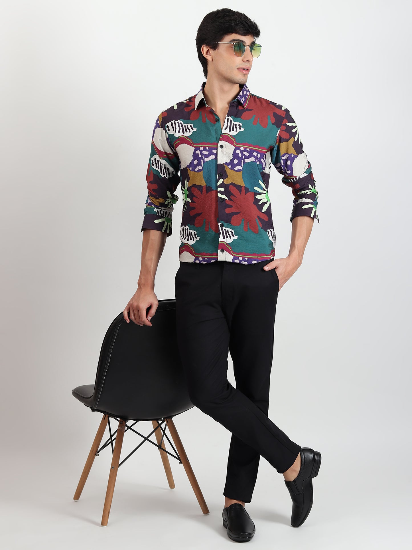 MULTI ABSTRACT SLIM FIT SHIRT