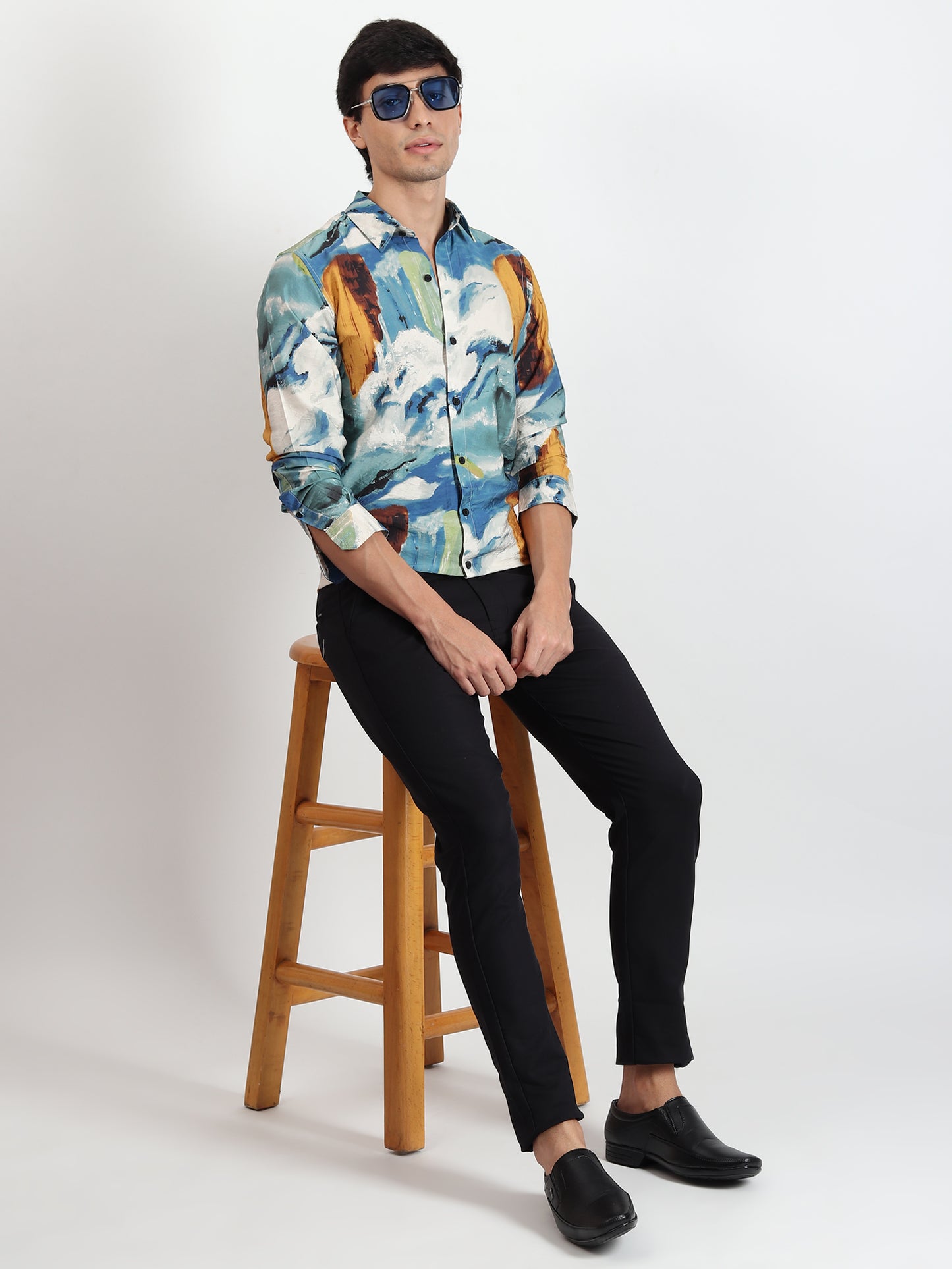 MULTI ABSTRACT SLIM FIT SHIRT