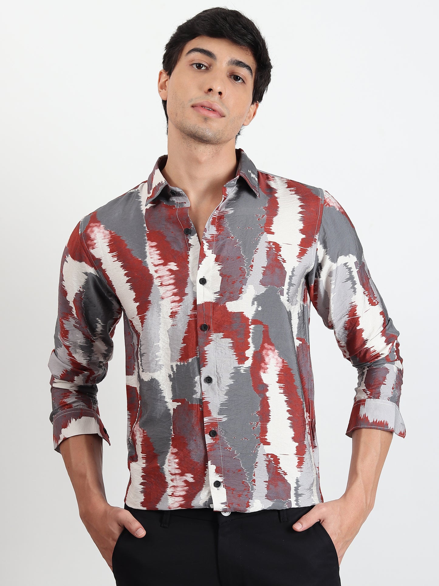 MULTI ABSTRACT SLIM FIT SHIRT