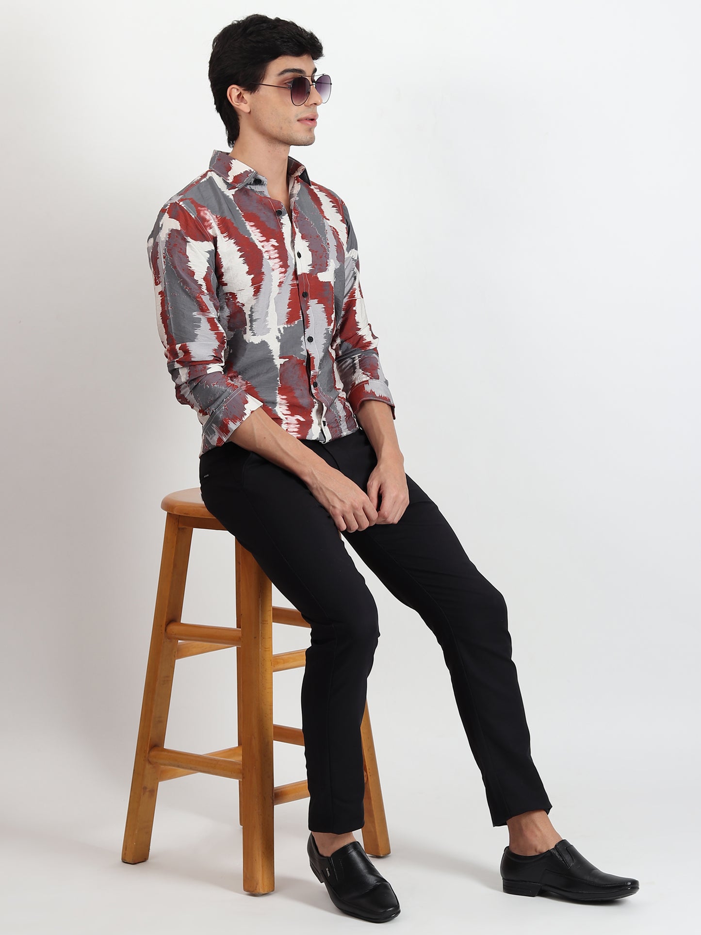 MULTI ABSTRACT SLIM FIT SHIRT