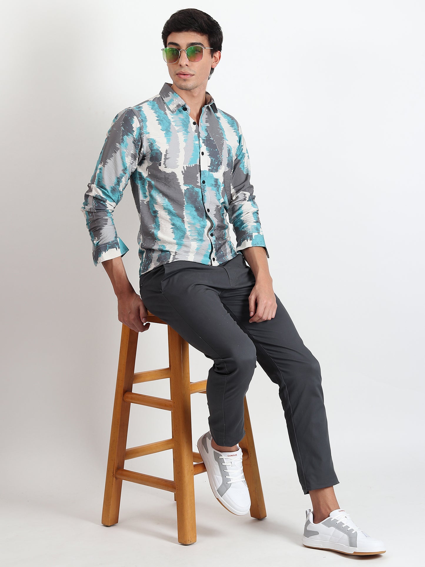 MULTI ABSTRACT SLIM FIT SHIRT