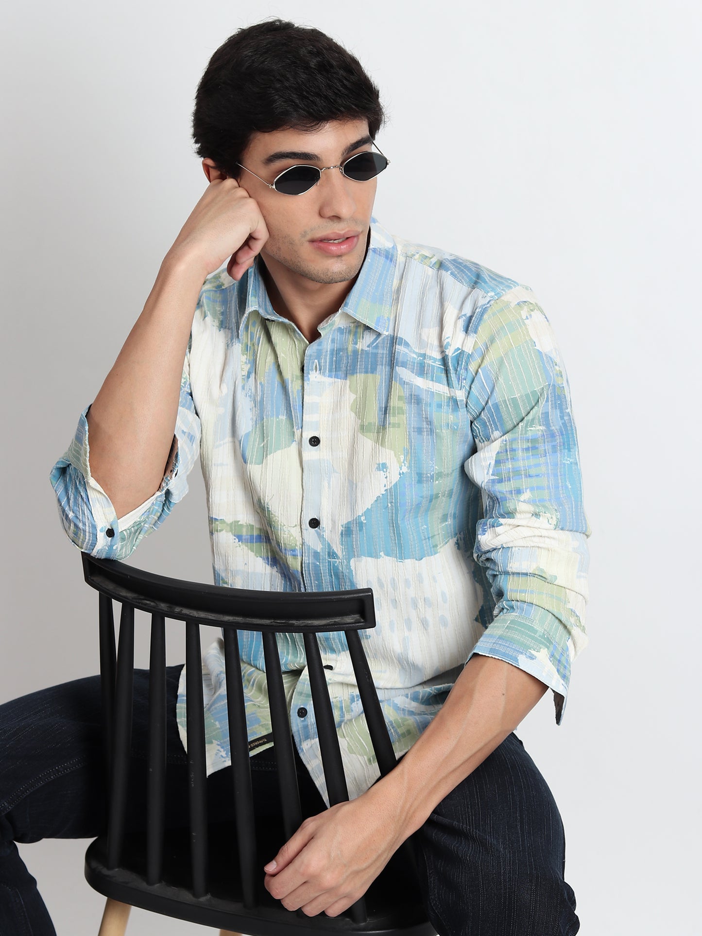 MULTI TEXTURED SLIM FIT SHIRT