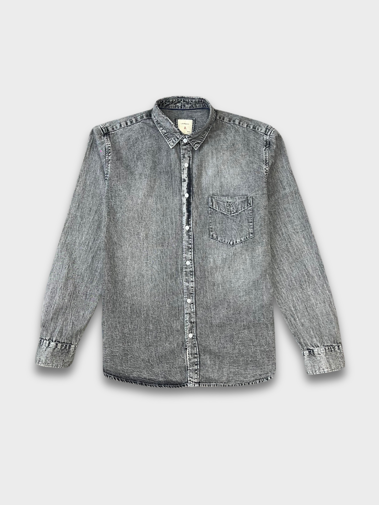 GREY SLIM FIT DENIM SHIRT