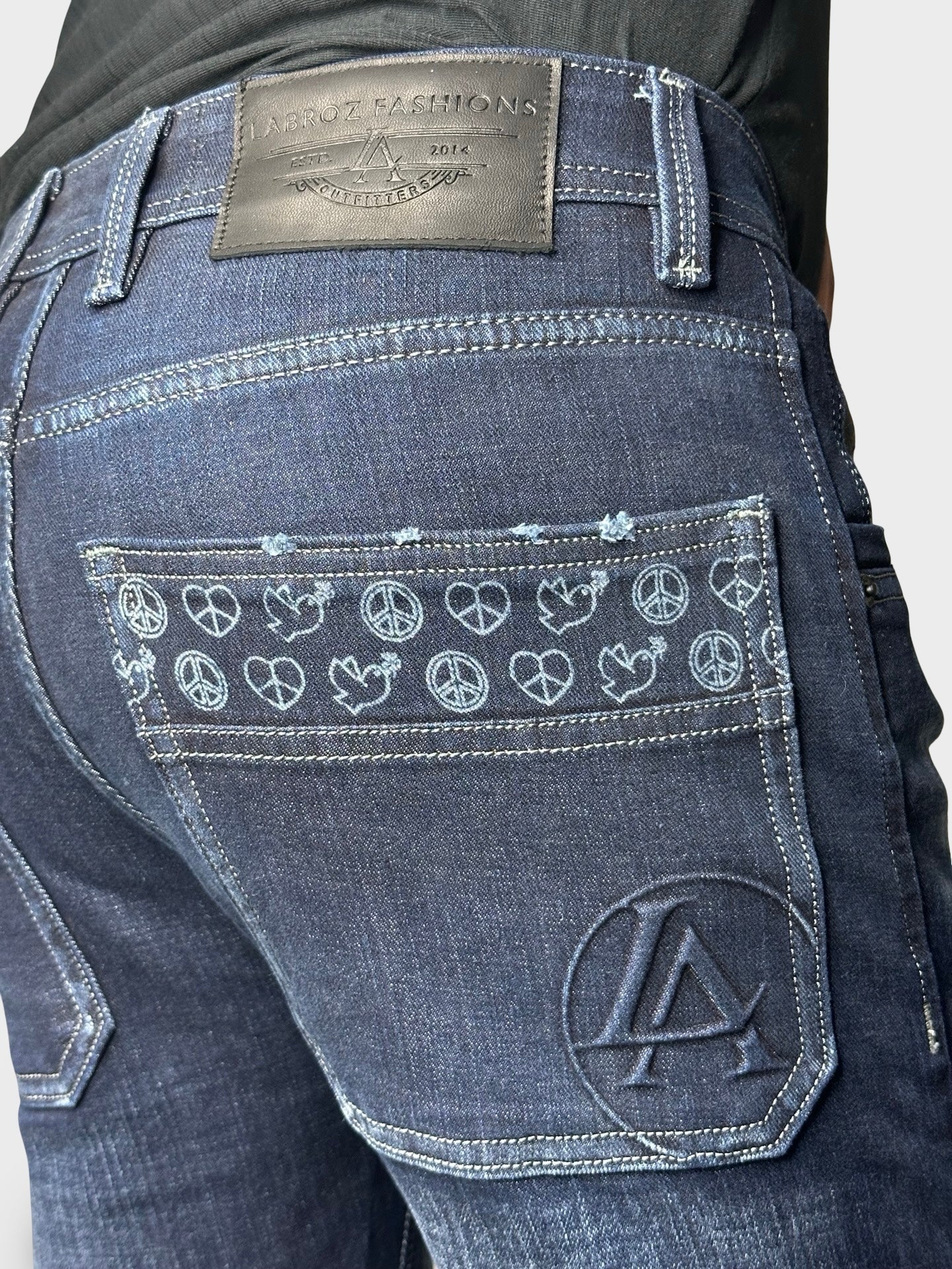Men's Navy Blue Straight Fit Denim Jeans