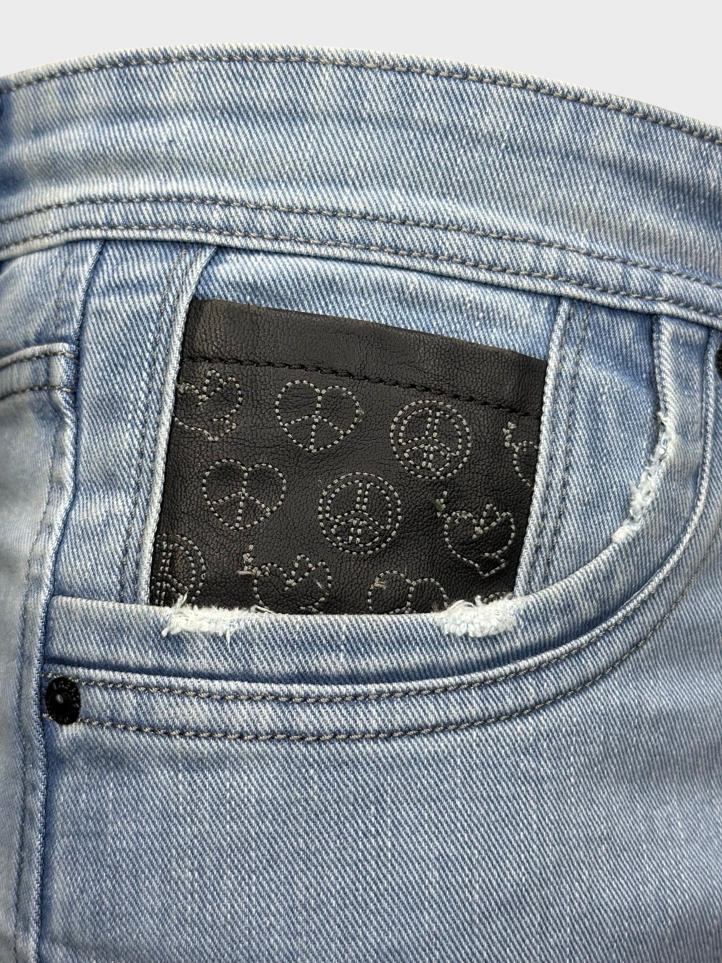 Men's Ice Blue Straight Fit Denim Jeans