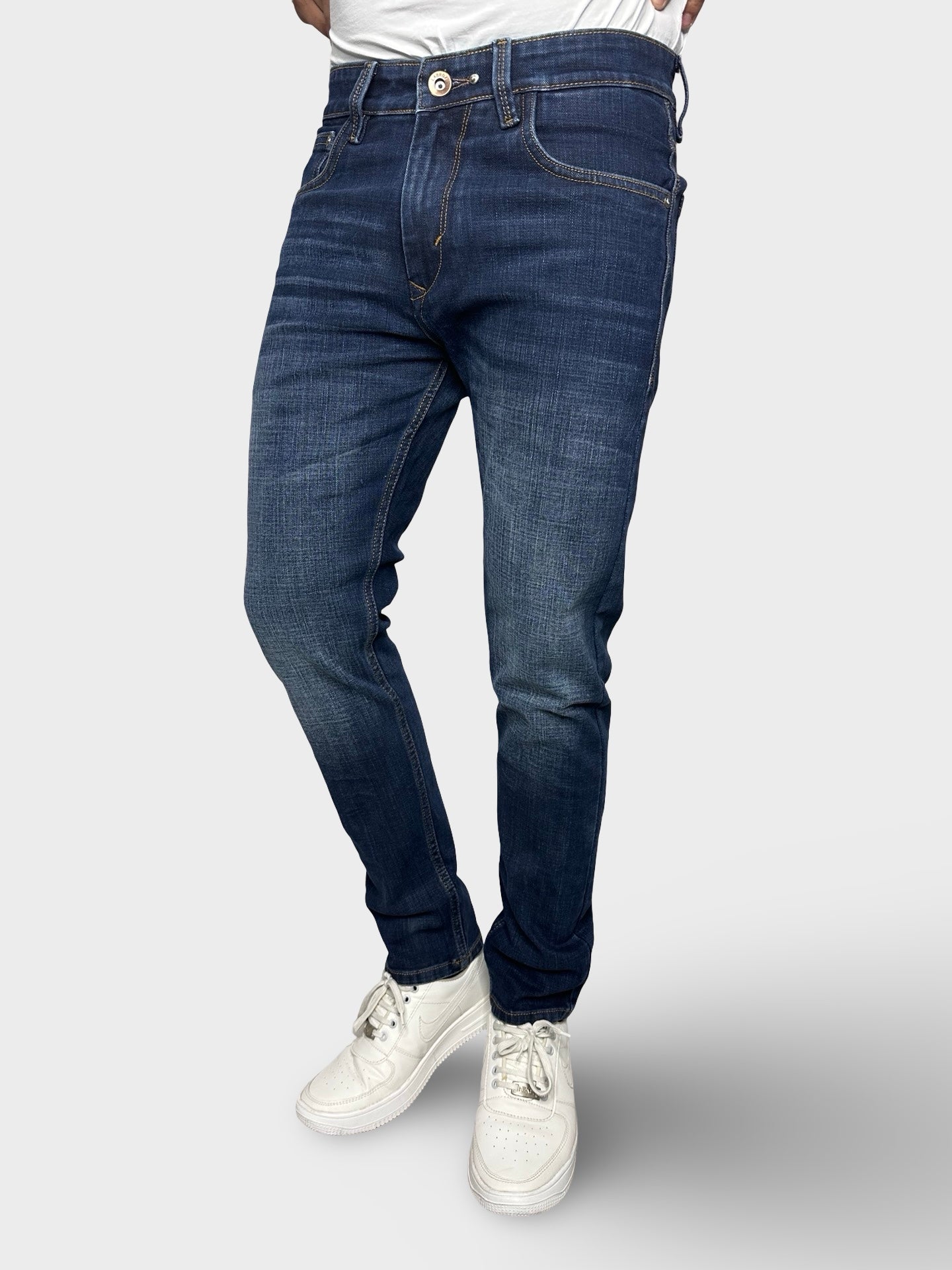 Men's Regular Fit Dark Blue Denim Jeans