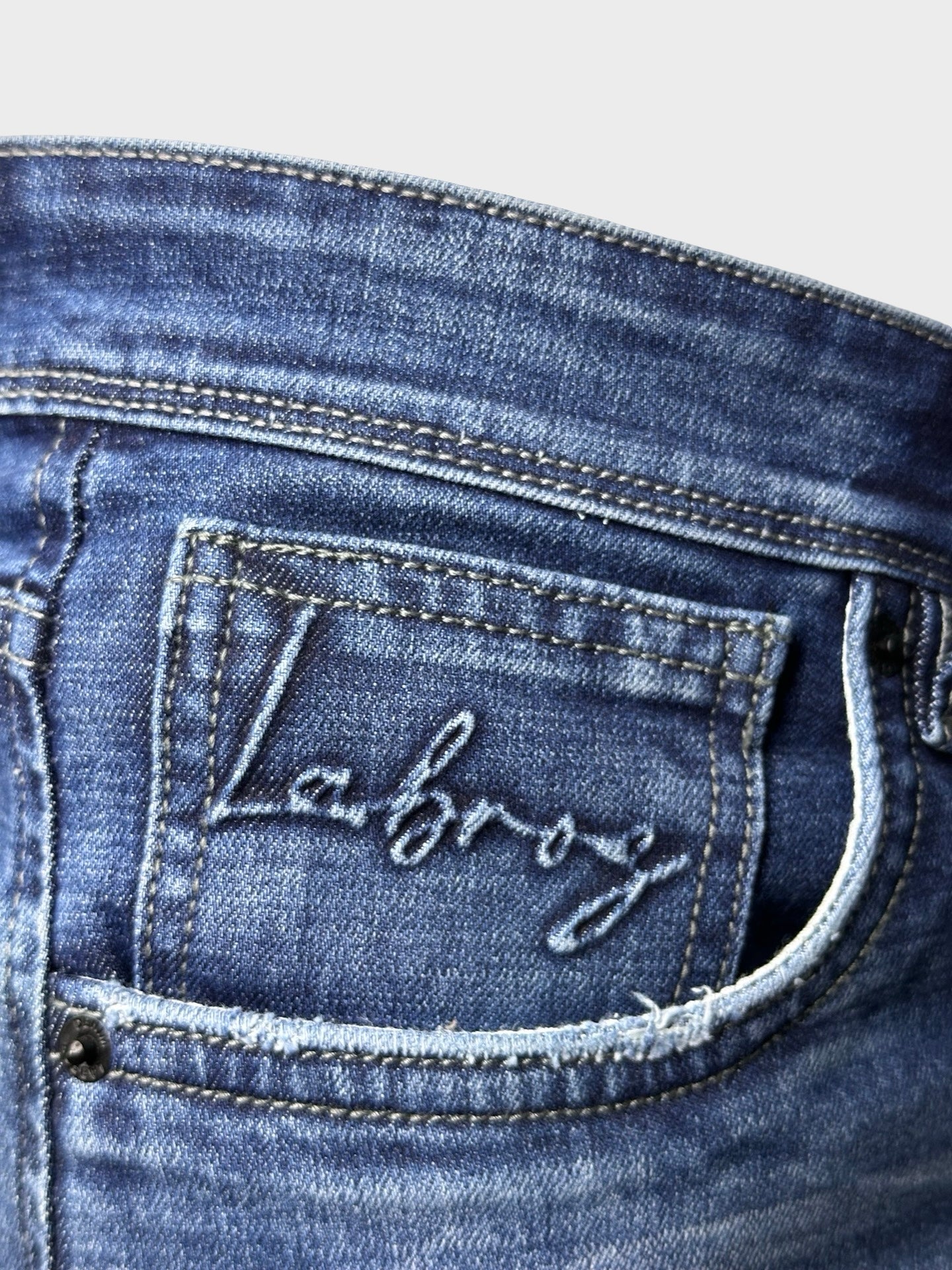 Men's Straight Fit Fade Blue Stretch Denim Jeans
