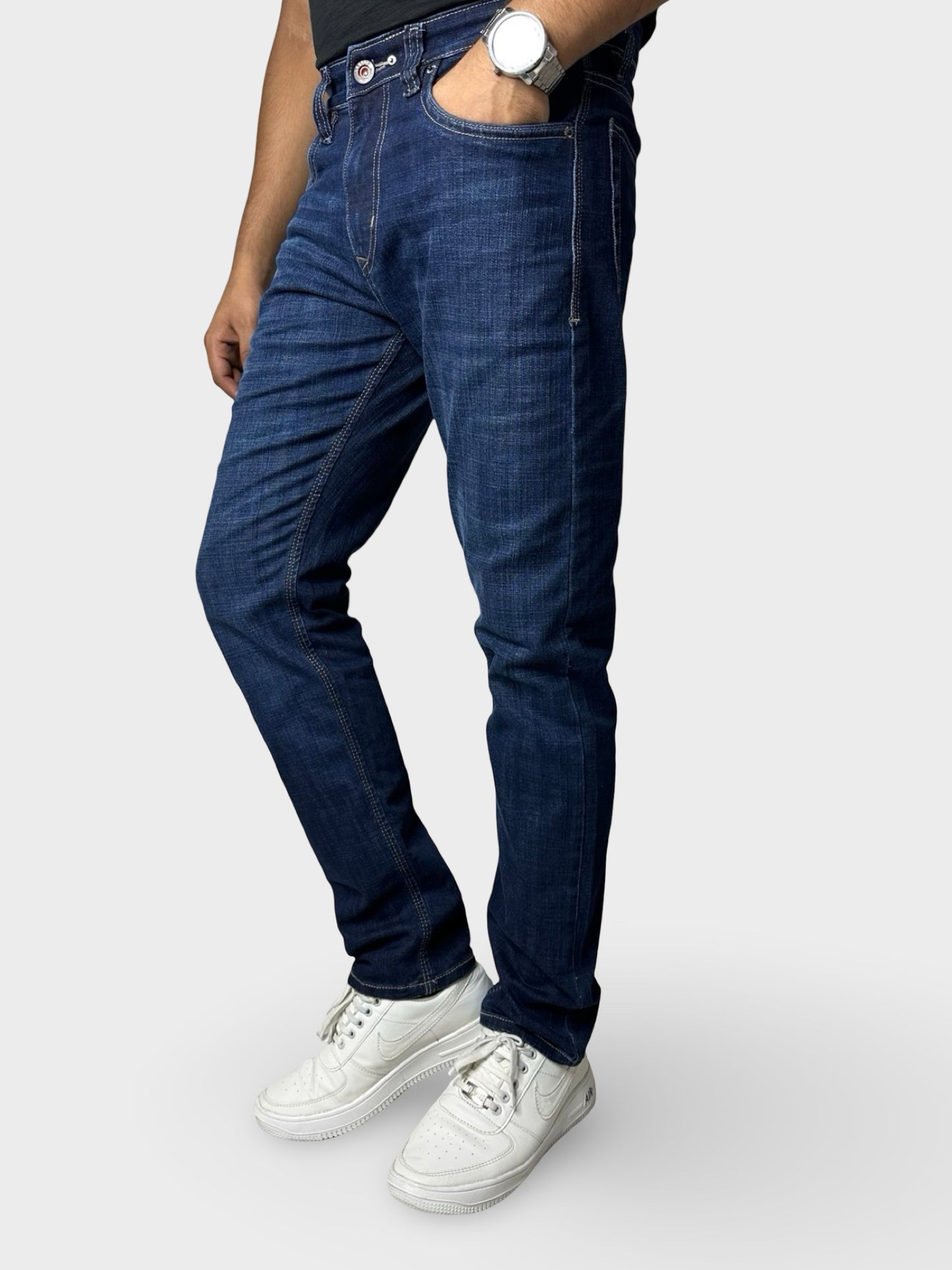 Men's Dark Blue Comfort Fit Denim Jeans