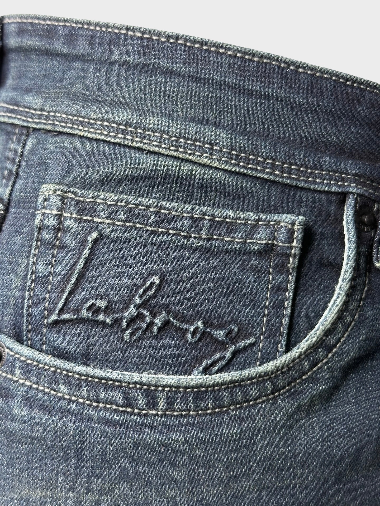 Men's Straight Fit Slate Blue Stretch Denim Jeans