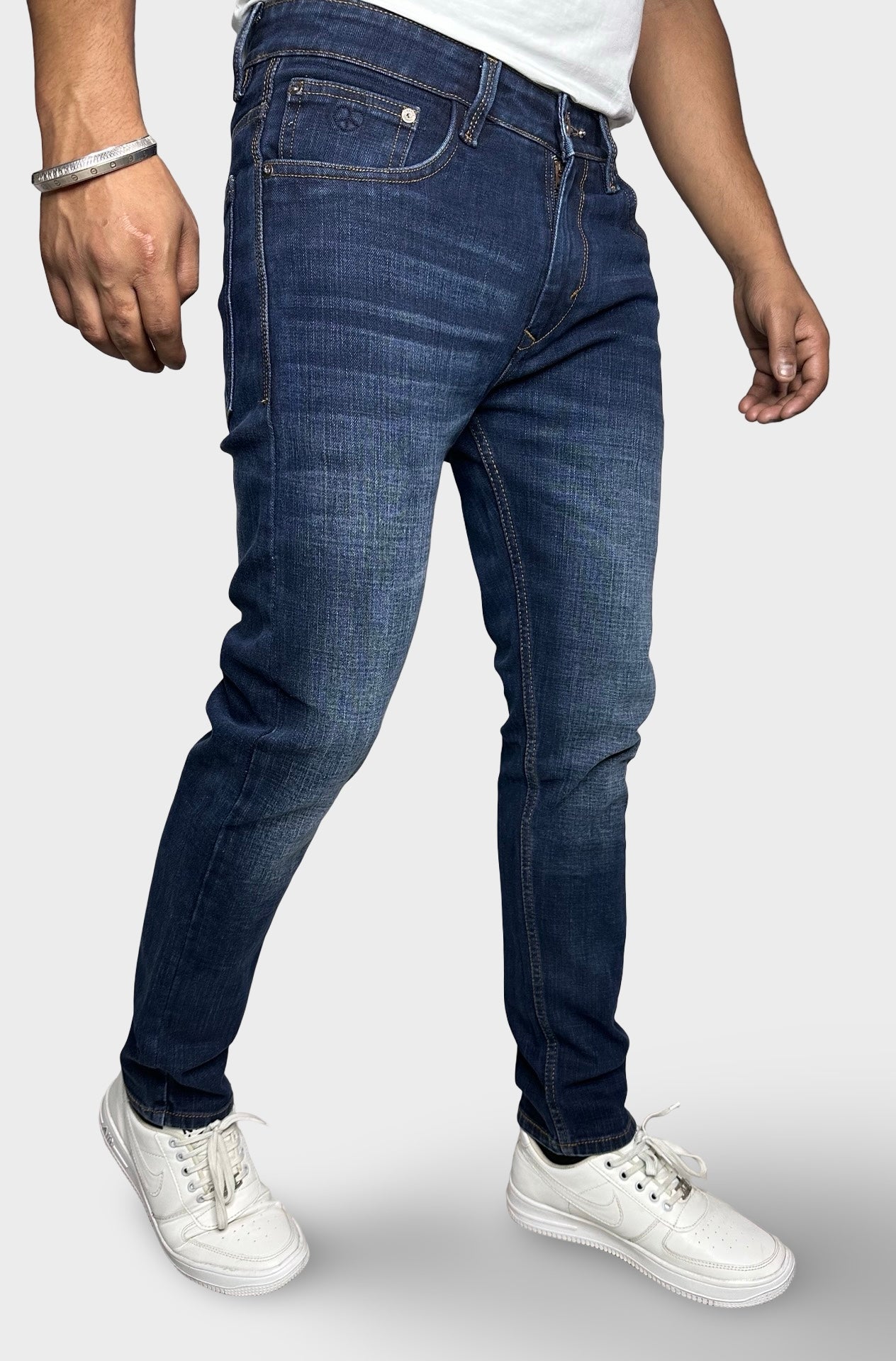 Men's Regular Fit Dark Blue Denim Jeans