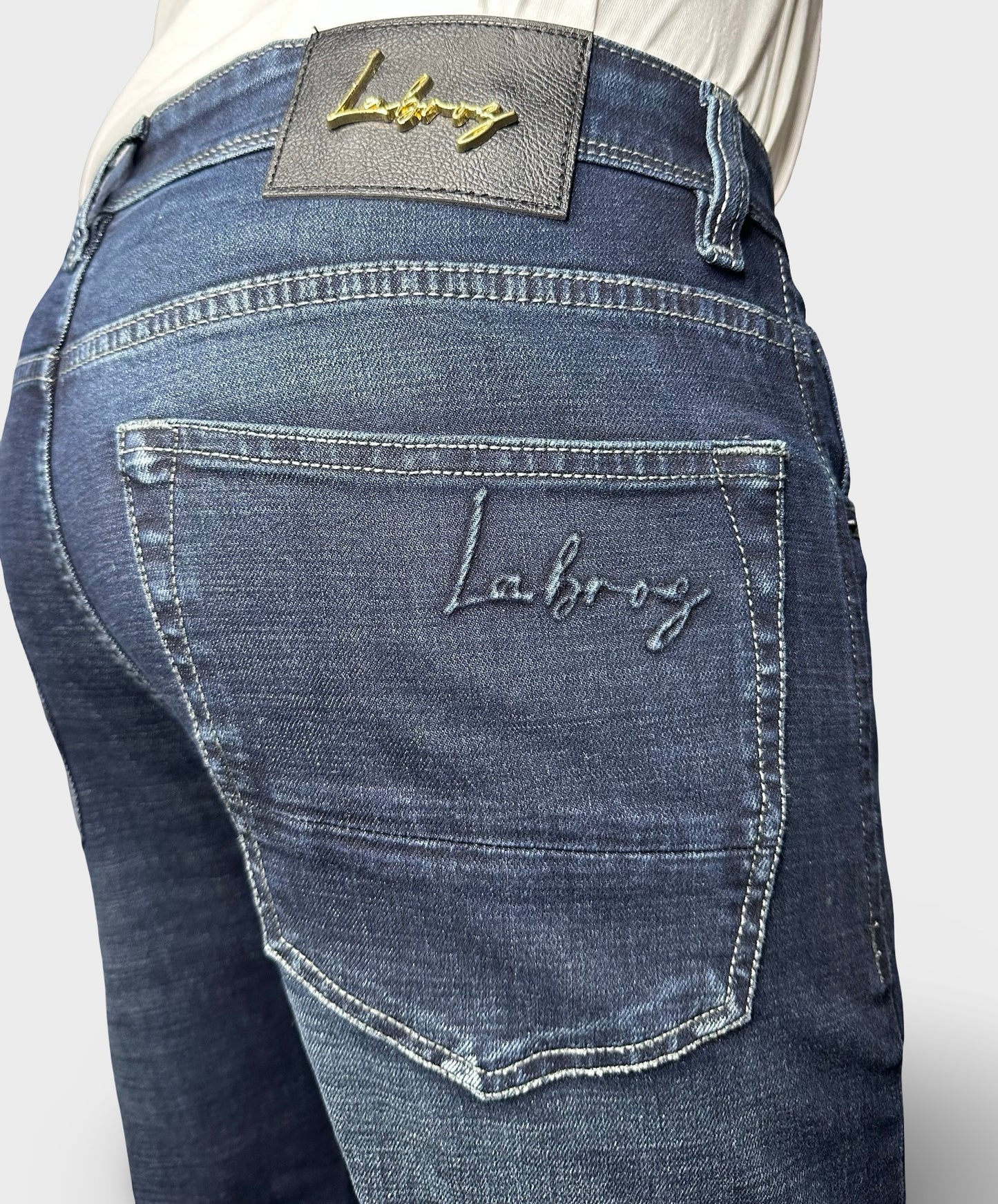 Men's Straight Fit Dark Blue Stretch Denim Jeans