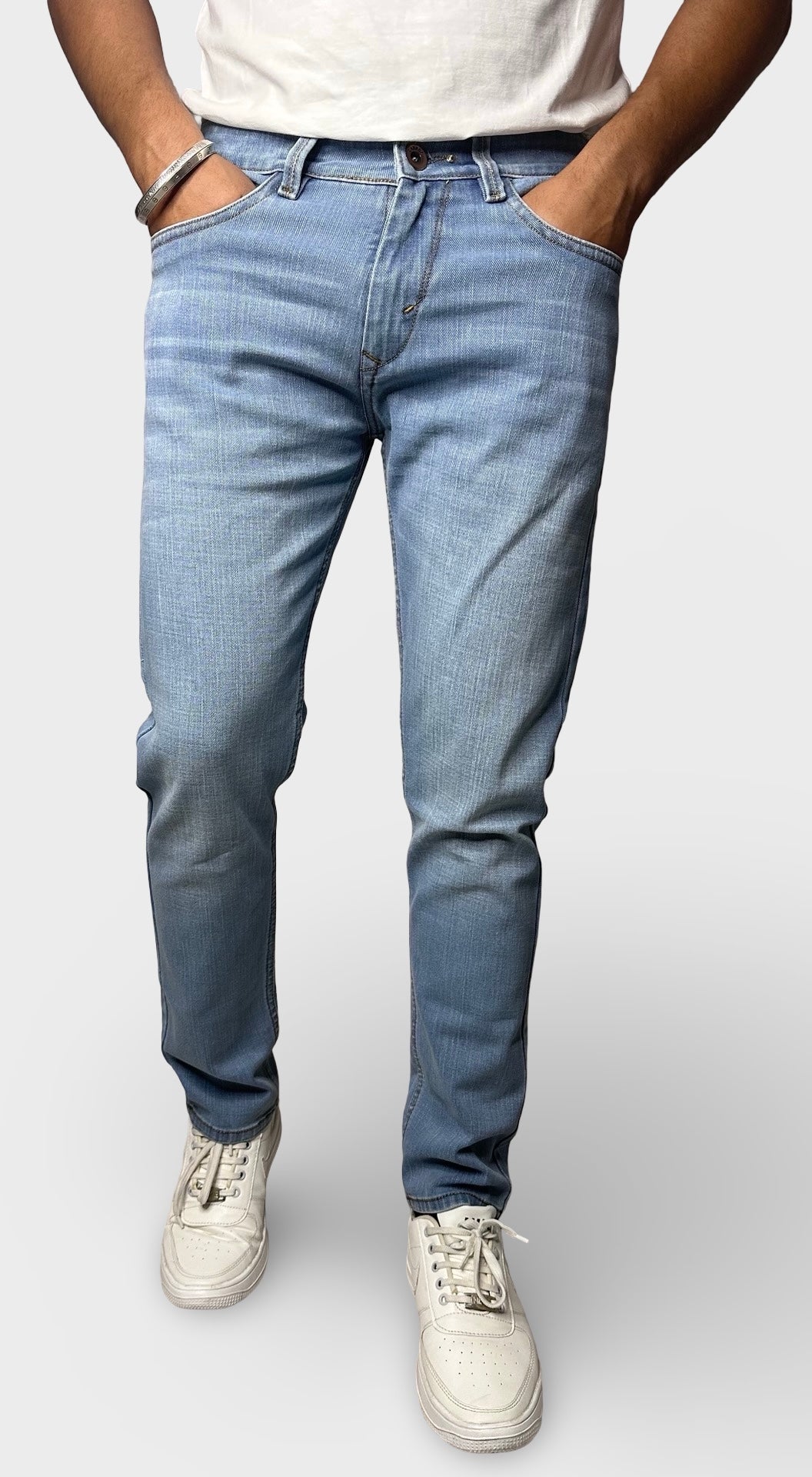Men's Regular Fit Ice Blue Denim Jeans