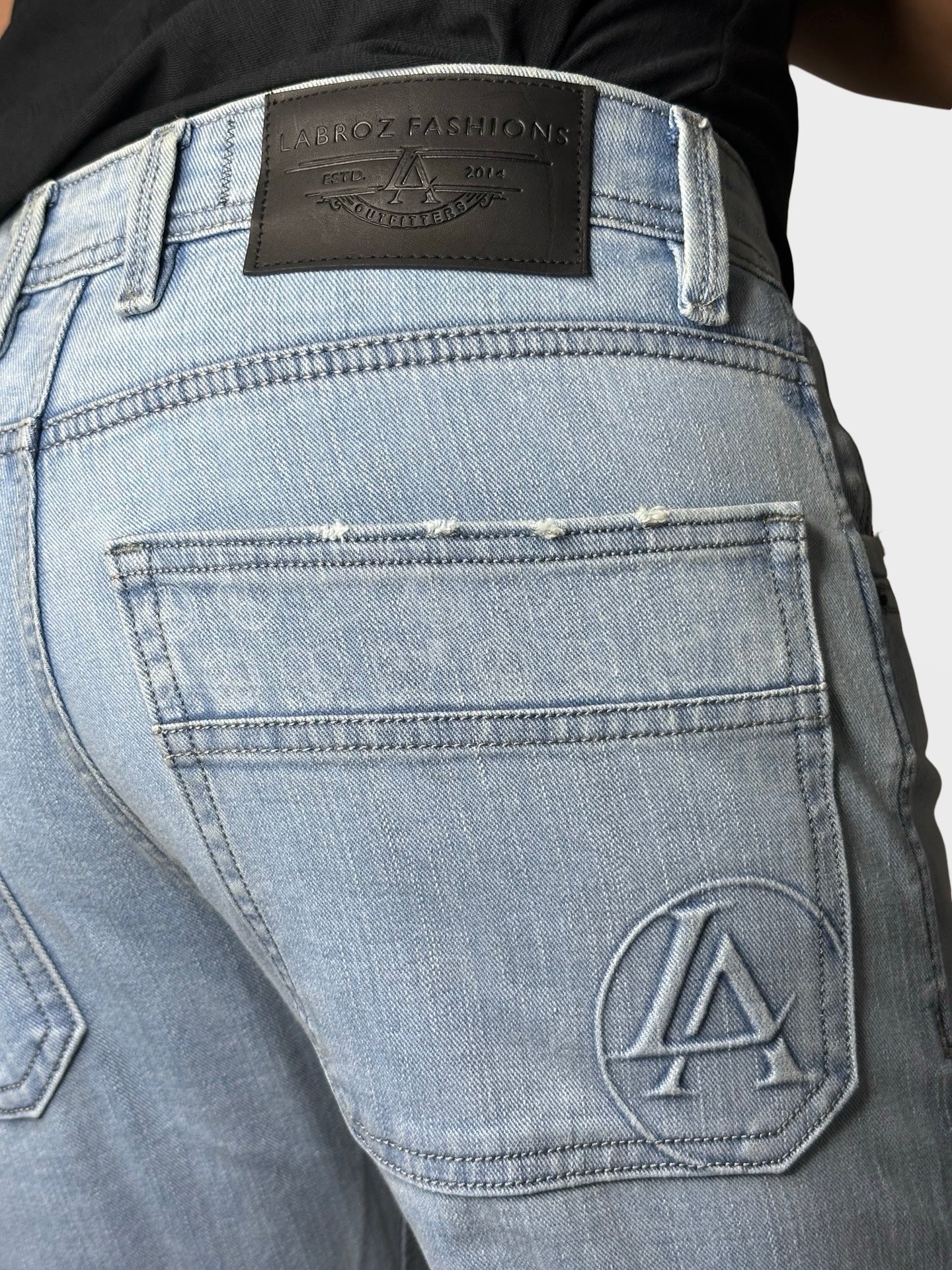 Men's Ice Blue Straight Fit Denim Jeans