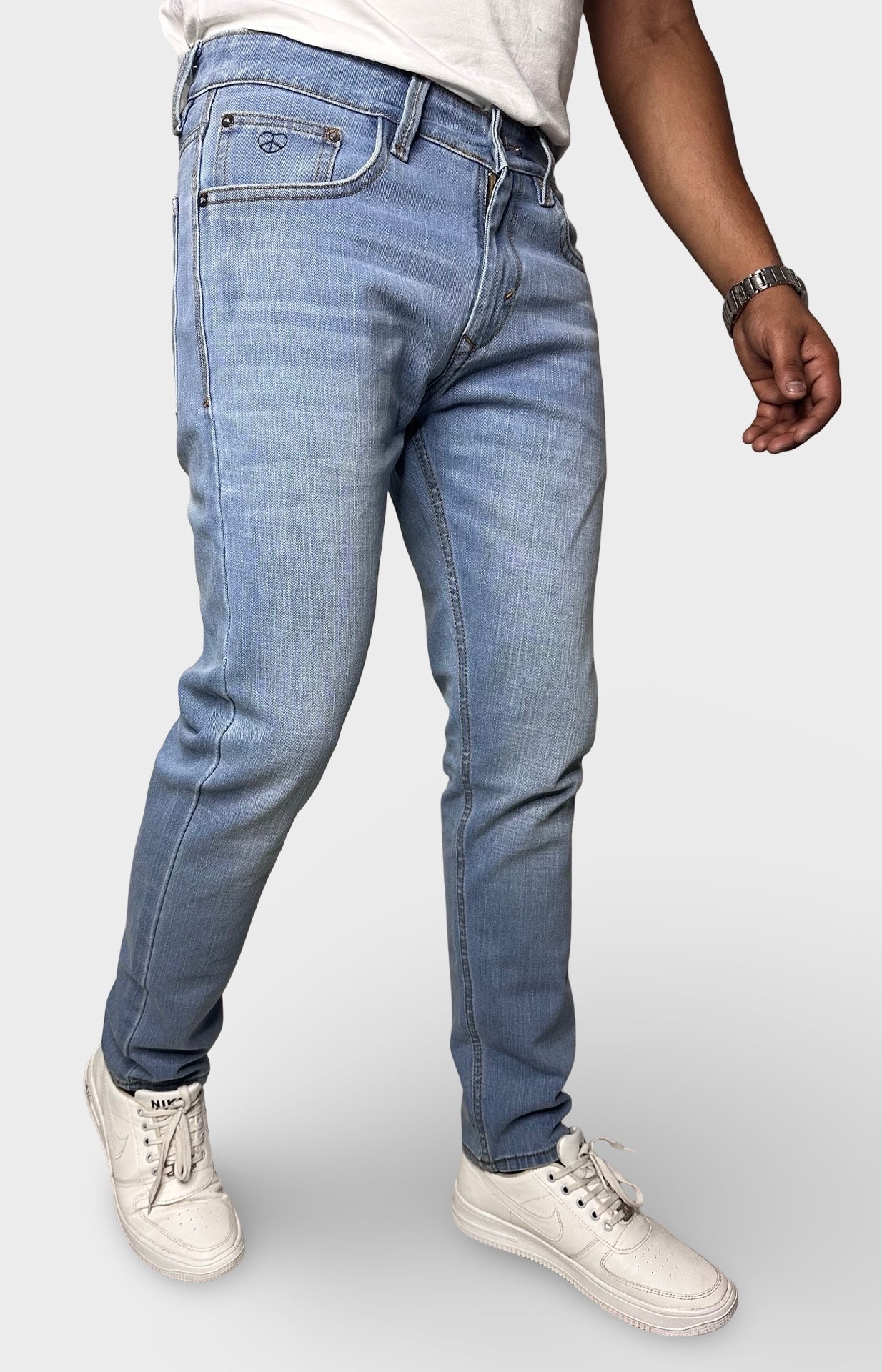 Men's Regular Fit Ice Blue Denim Jeans