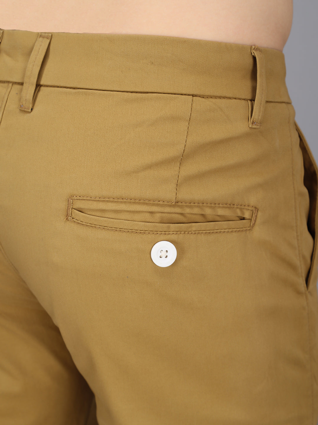 Chestnut Yellow Stretchable Slim Fit Casual Cotton Chino Pants