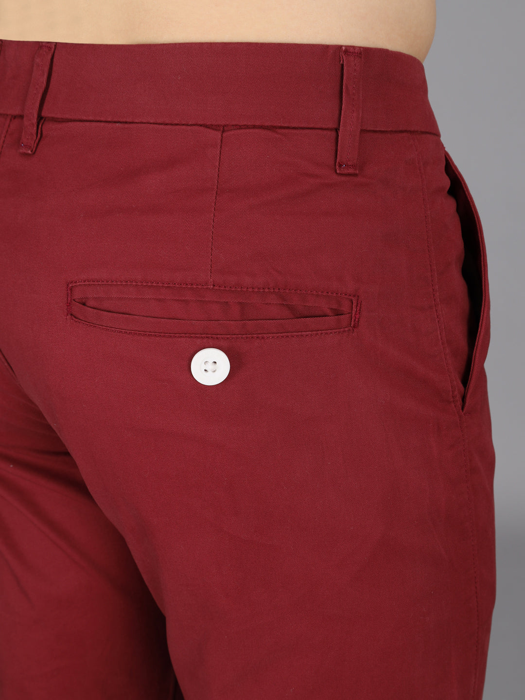 Robin Red Stretchable Slim Fit Casual Cotton Chino Pants