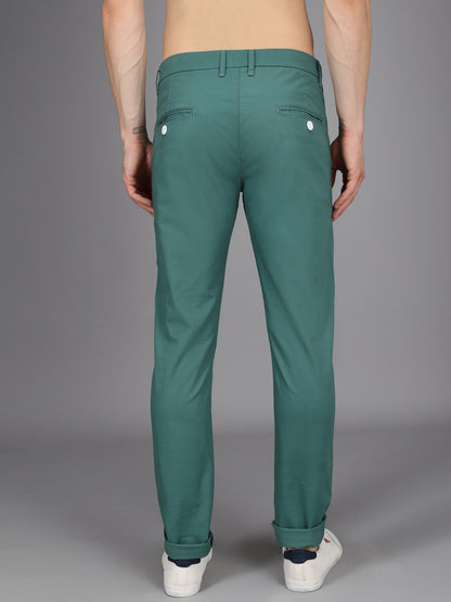 Mint Green Stretchable Slim Fit Casual Cotton Chino Pants