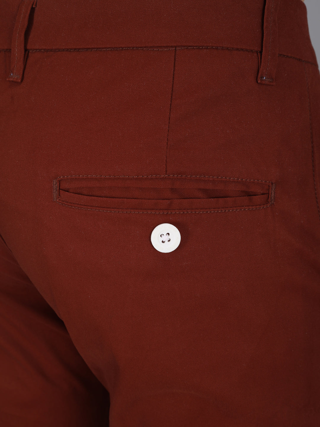 Rust Stretchable Slim Fit Casual Cotton Chino Pants