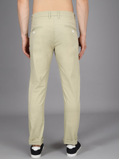 Pista Green Stretchable Slim Fit Casual Cotton Chino Pants