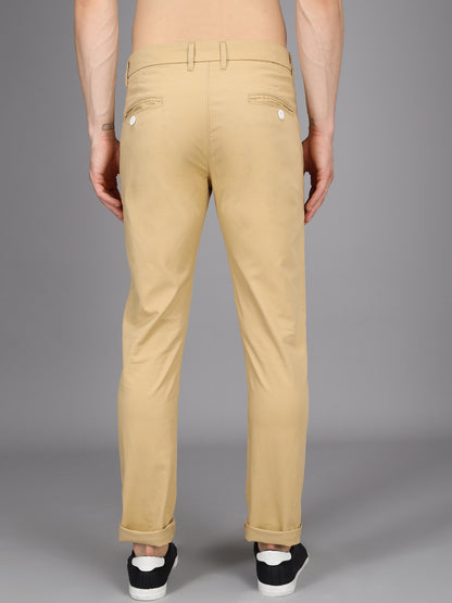 Khaki Stretchable Slim Fit Casual Cotton Chino Pants