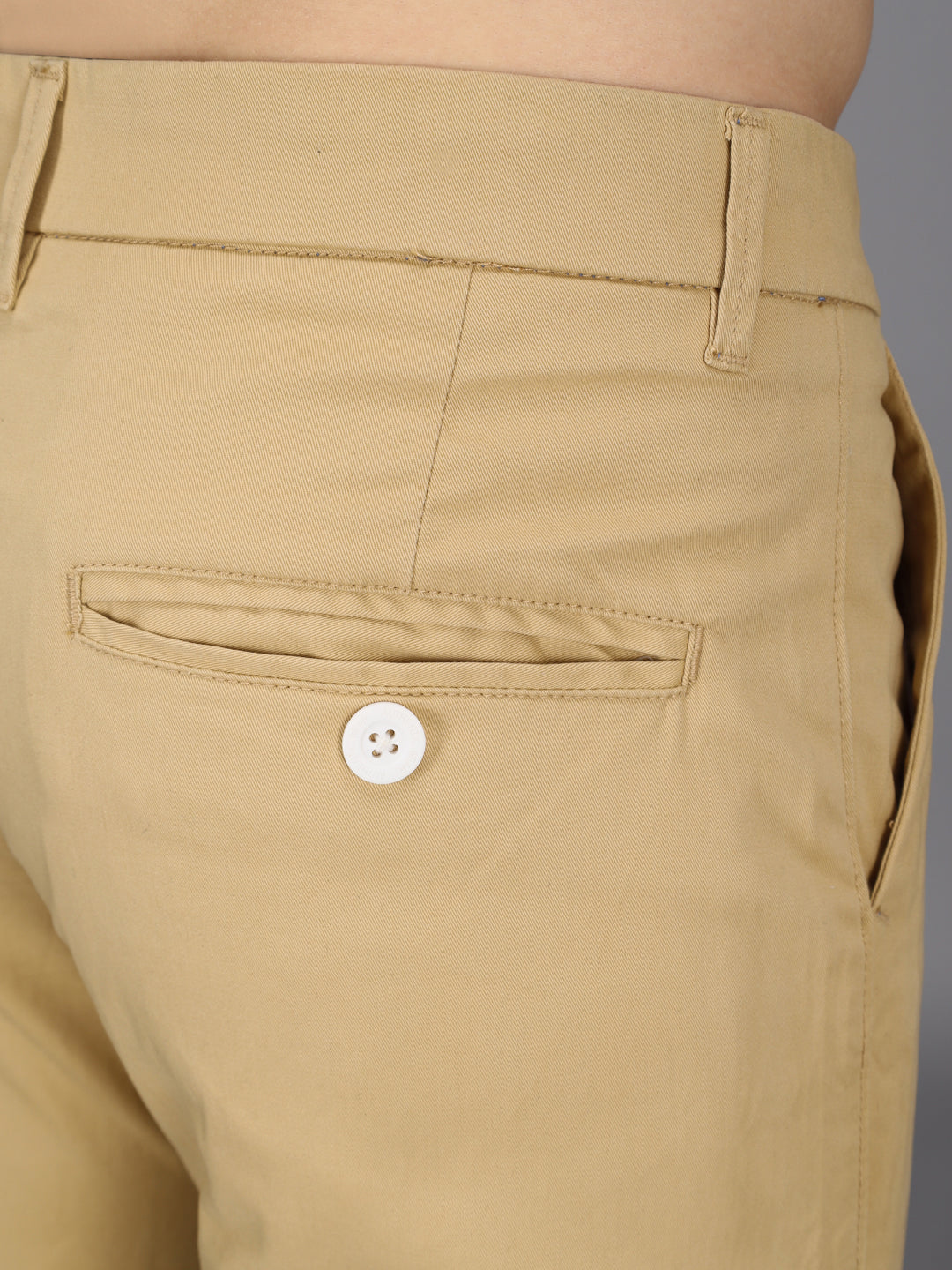 Khaki Stretchable Slim Fit Casual Cotton Chino Pants