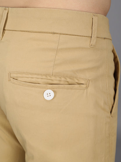 Khaki Stretchable Slim Fit Casual Cotton Chino Pants