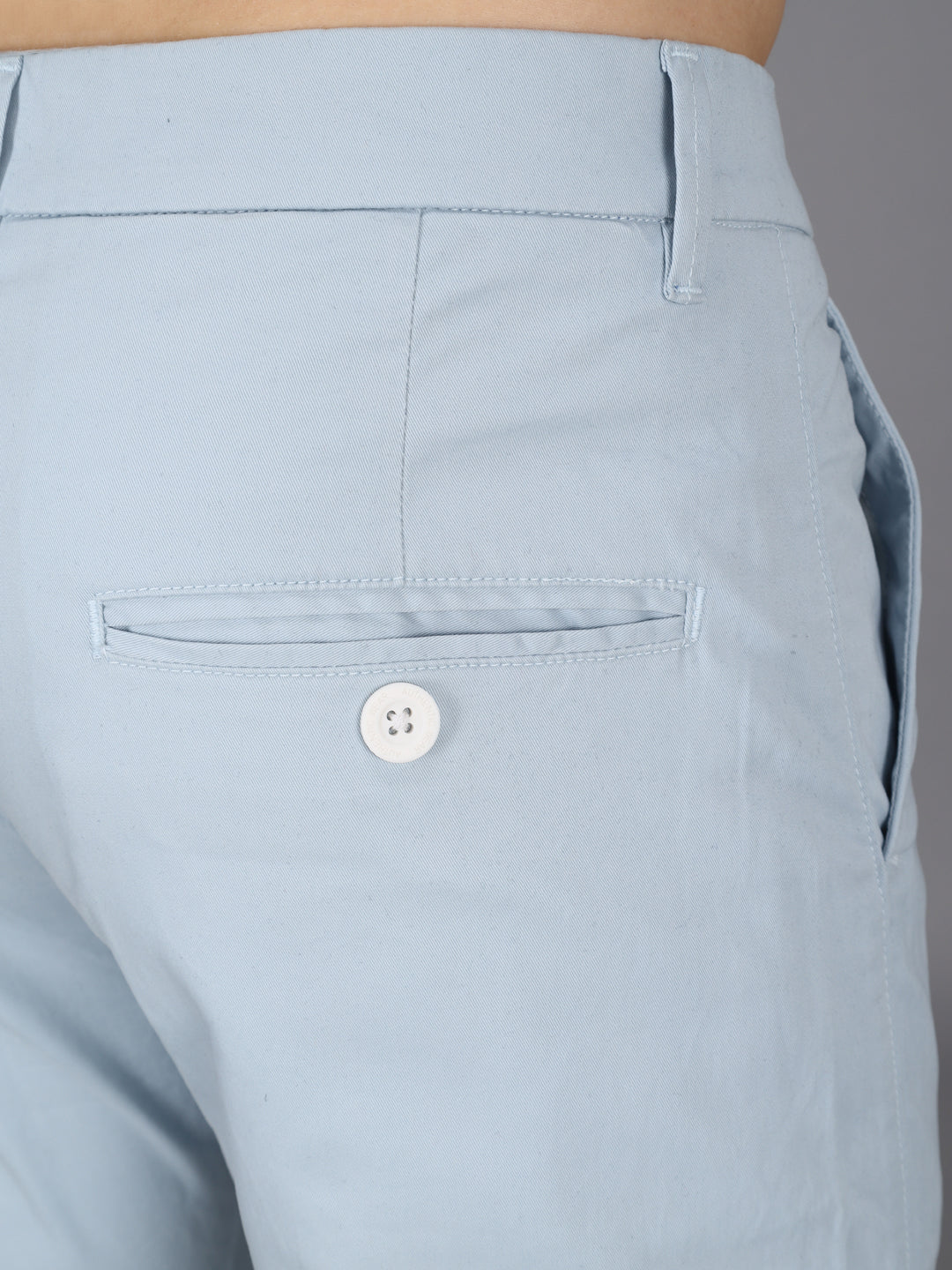 Ice Blue Stretchable Slim Fit Casual Cotton Chino Pants