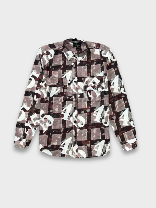 CUT WORK MULTICOLOR ABSTRACT SHIRT