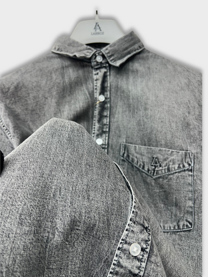 GREY SLIM FIT DENIM SHIRT