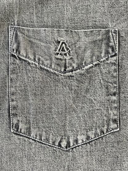 GREY SLIM FIT DENIM SHIRT