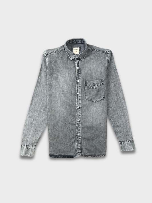 GREY SLIM FIT DENIM SHIRT