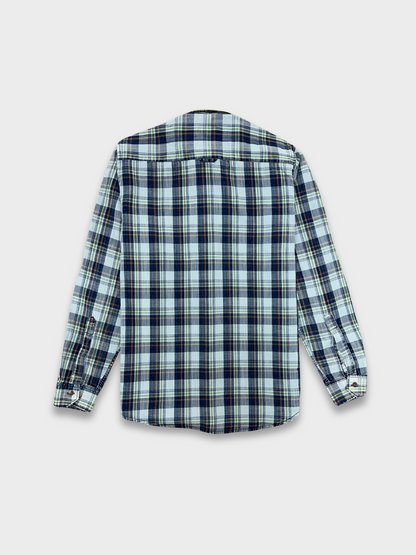 Men's Herringbone Indigo Check Shirt