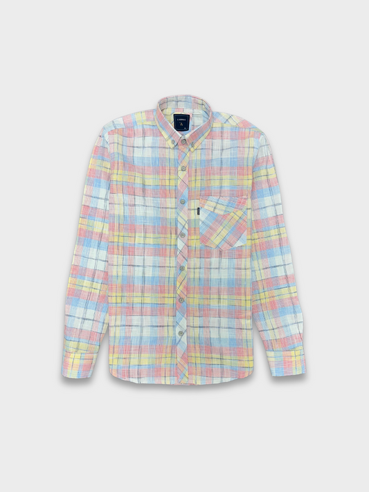 Men’s Linen Multicolor Check Shirt