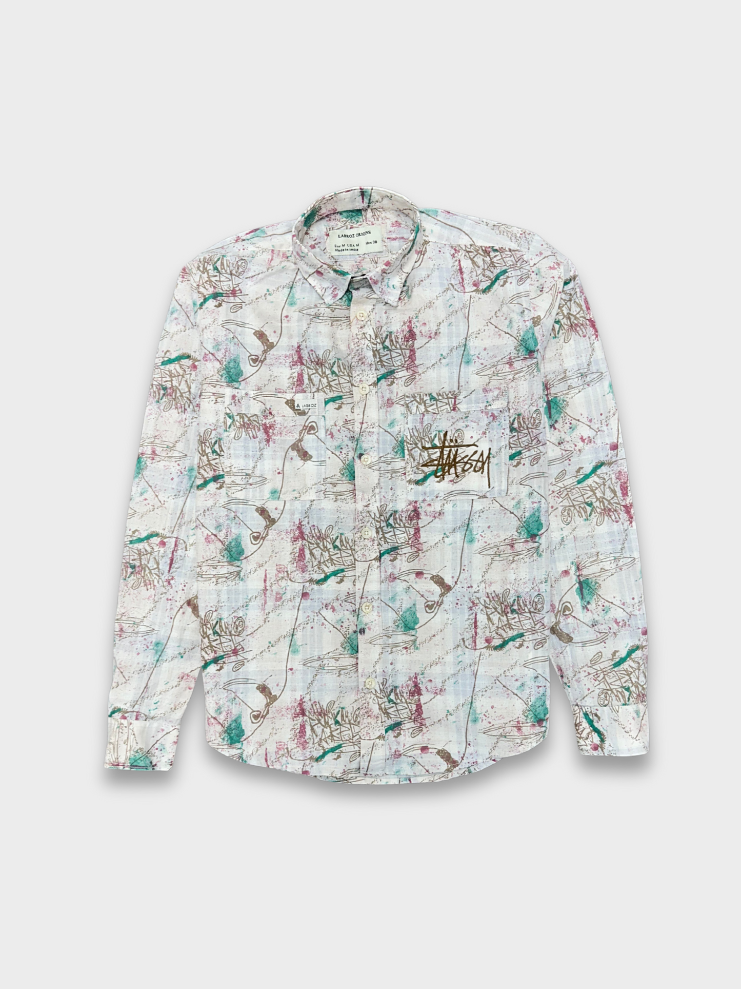 Men’s Fancy Dobby Multicolor Abstract Print Shirt