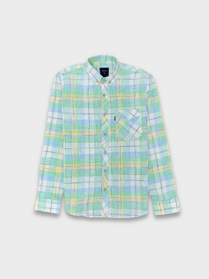 Men’s Linen Multicolor Check Shirt