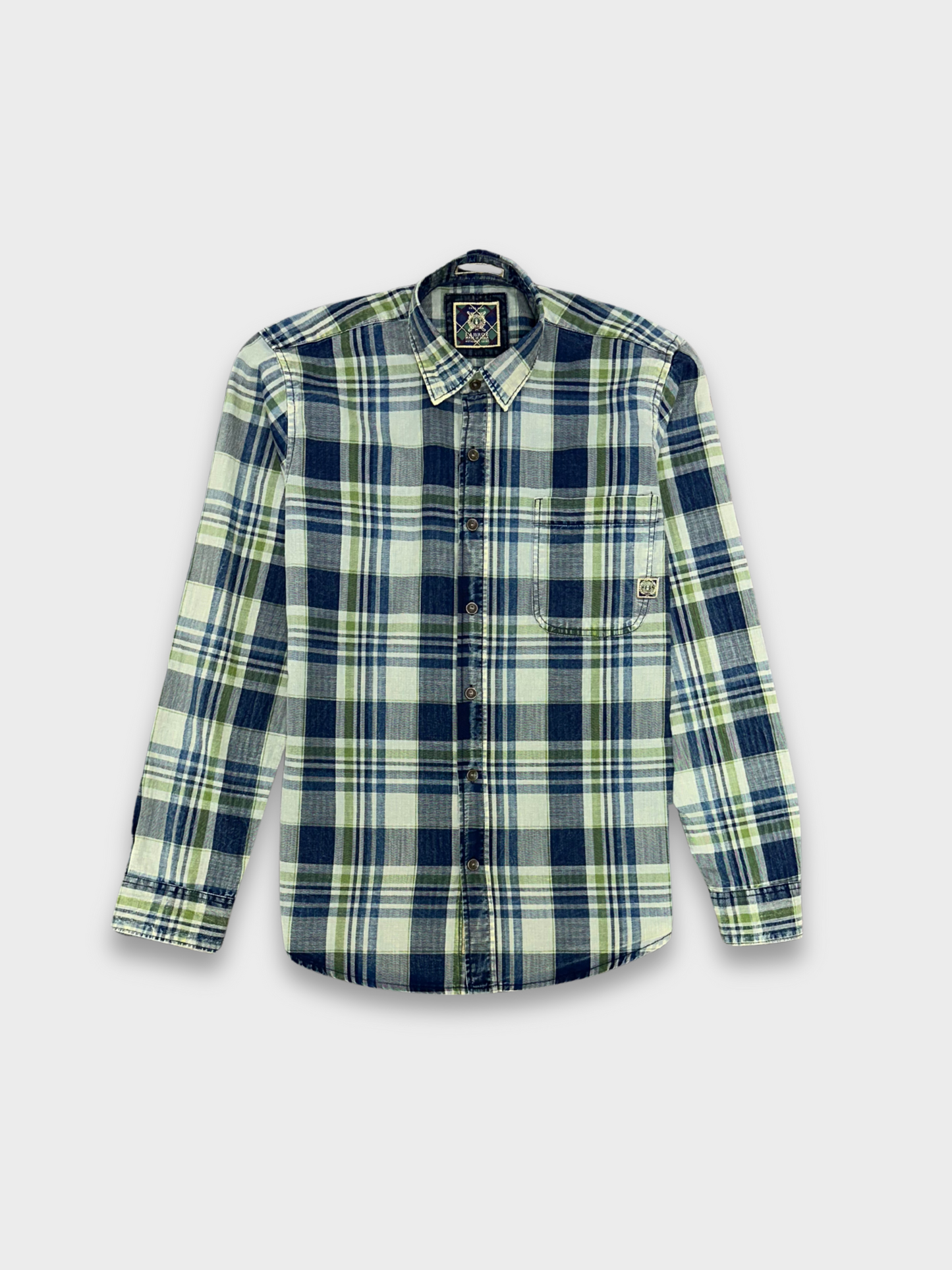 Men's Herringbone Indigo Check Shirt