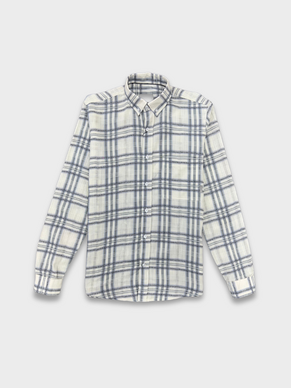 MEN'S SHANEEL EMBROIDERED GREY CHECK SLIM FIT SHIRT