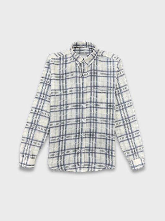 MEN'S SHANEEL EMBROIDERED GREY CHECK SLIM FIT SHIRT