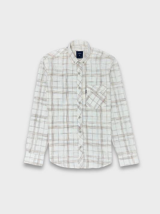 Men’s Linen Multicolor Check Shirt