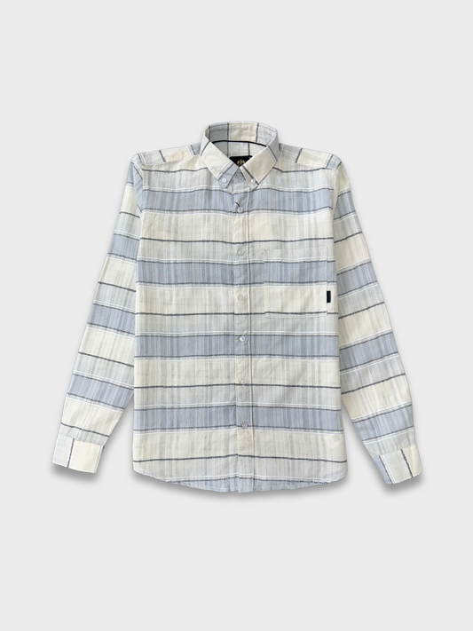 MEN'S SHANEEL EMBROIDERED LIGHT BLUE STRIPES SLIM FIT SHIRT