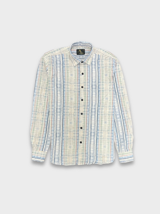 Men’s Crinkle Fabric Abstract Print Shirt