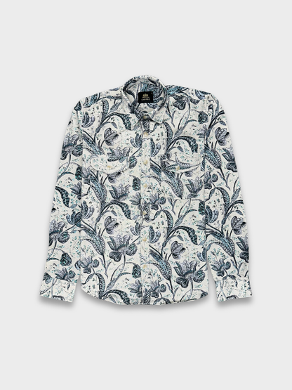 Men’s Heavy Drill Floral Print Shirt