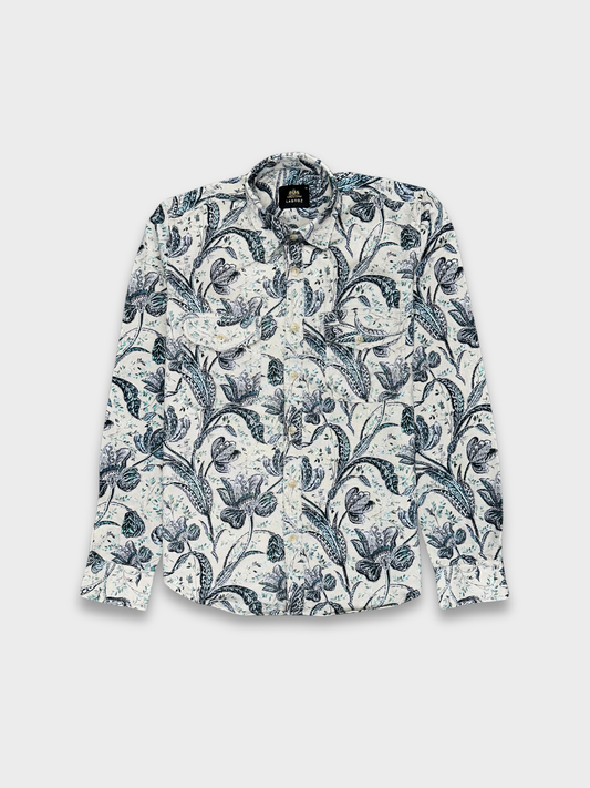 Men’s Heavy Drill Floral Print Shirt