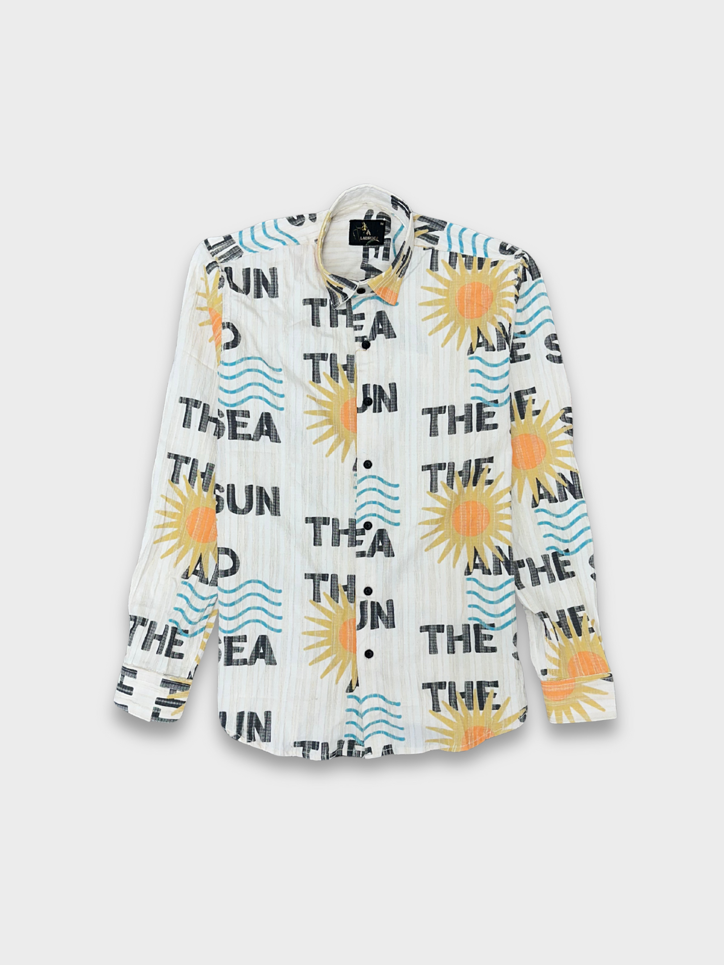 Men’s Crinkle Fabric Abstract Print Shirt