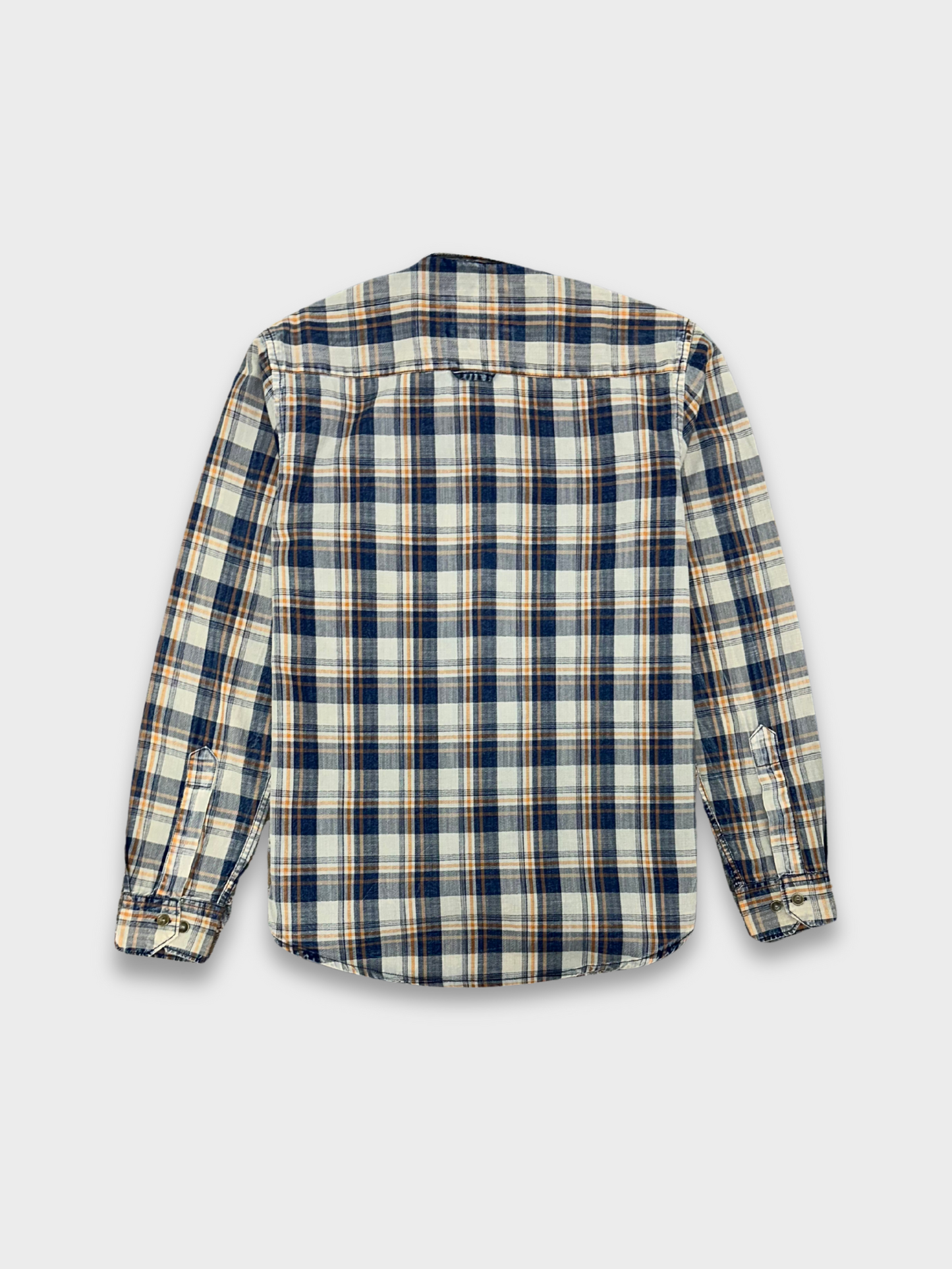 Men's Herringbone Indigo Check Shirt