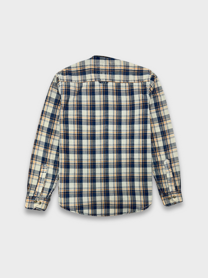 Men's Herringbone Indigo Check Shirt