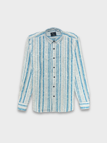 Men’s Crinkle Fabric Abstract Print Shirt